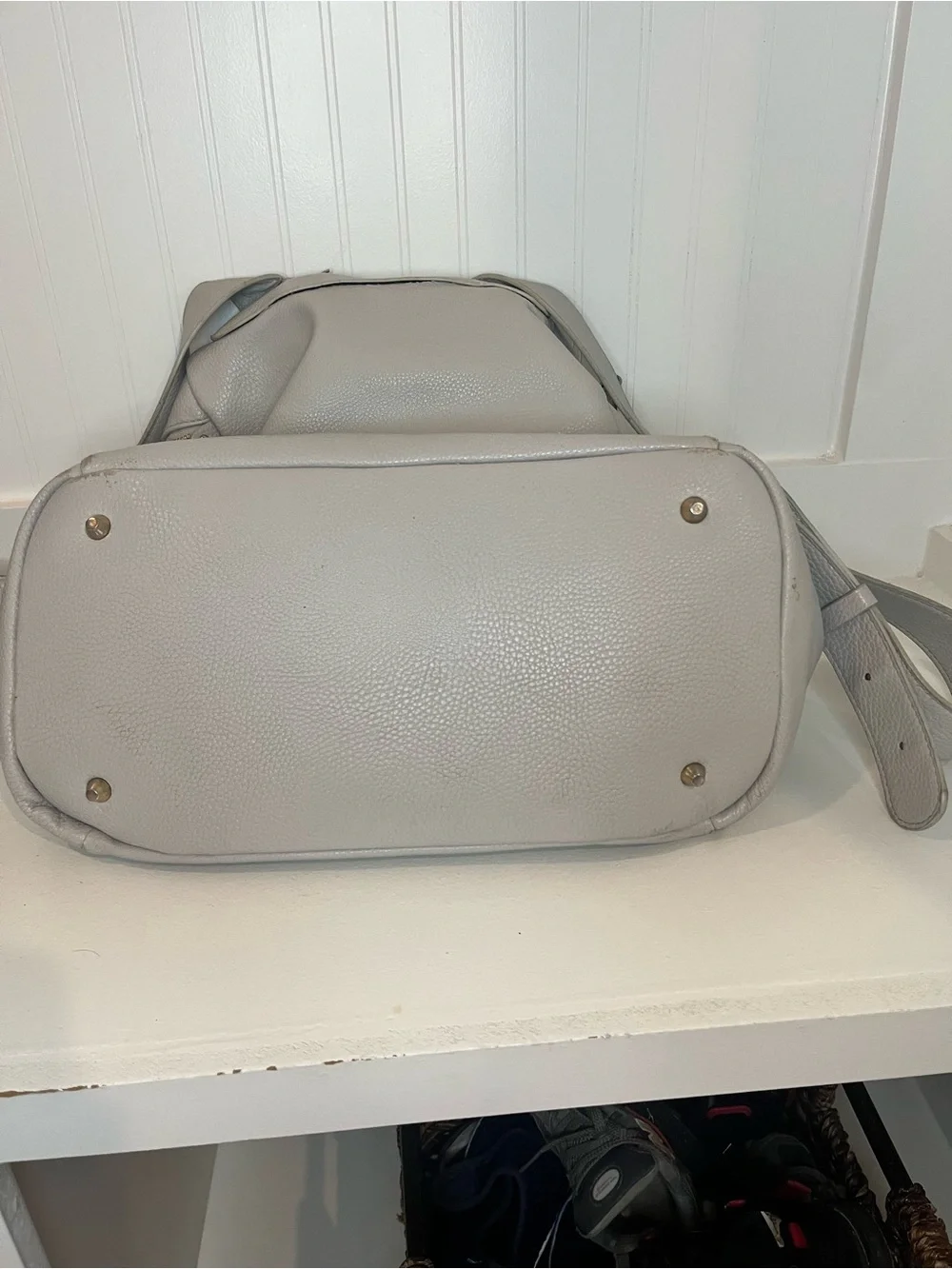 Luli Bebe Light Gray Quilted Baby Bag Backpack
